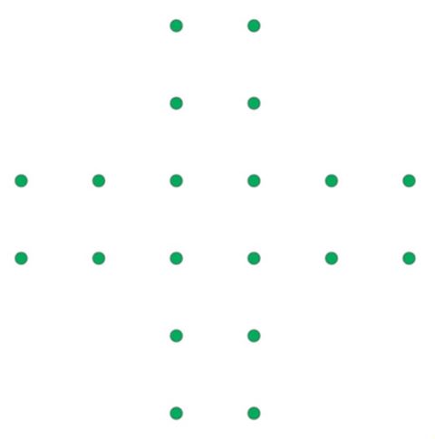Combien peut-on tracer de carrés ayant comme sommets 4 de ces points ?